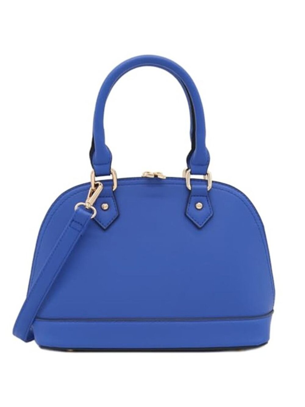 Womens Faux Leather Dome Satchel Crossbody Shoulder Handbag Zip Purse Classic